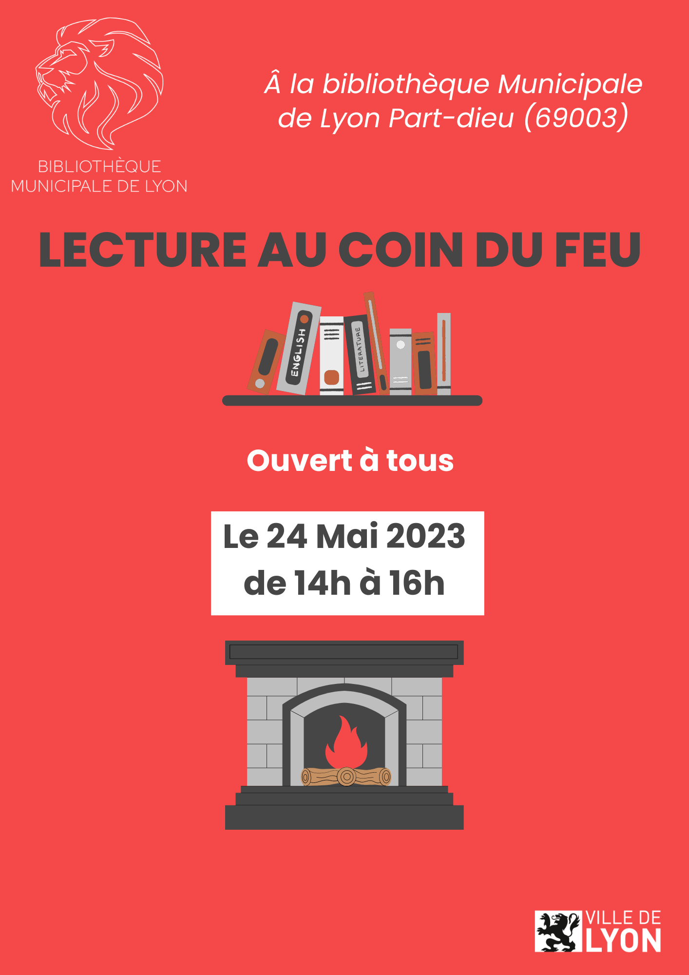 Lecture au coin du feu le 24 Mai de 14h à 16h – Ouvert à tous !